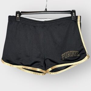 Vintage Y2K Womens Medium Purdue Boilermakers Gym Mini Booty‎ Shorts Gold Dazzle